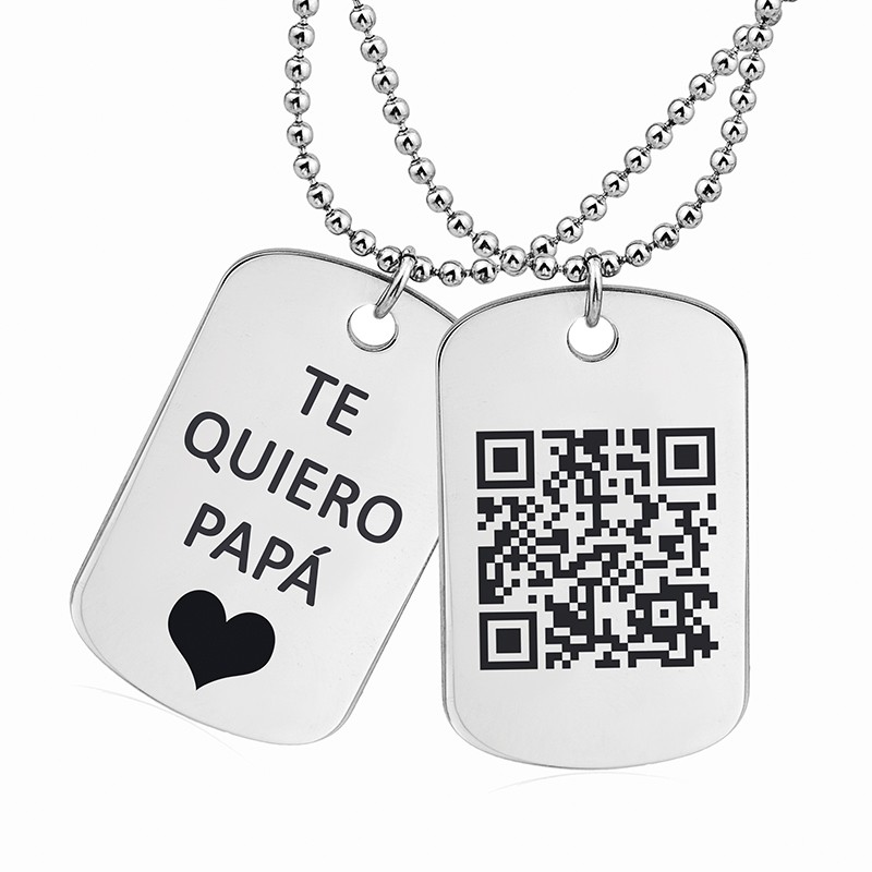 Chapa Militar Personalizable Grabado QR Plata – Joyas 24 horas- Fabricantes  de Joyería en Córdoba
